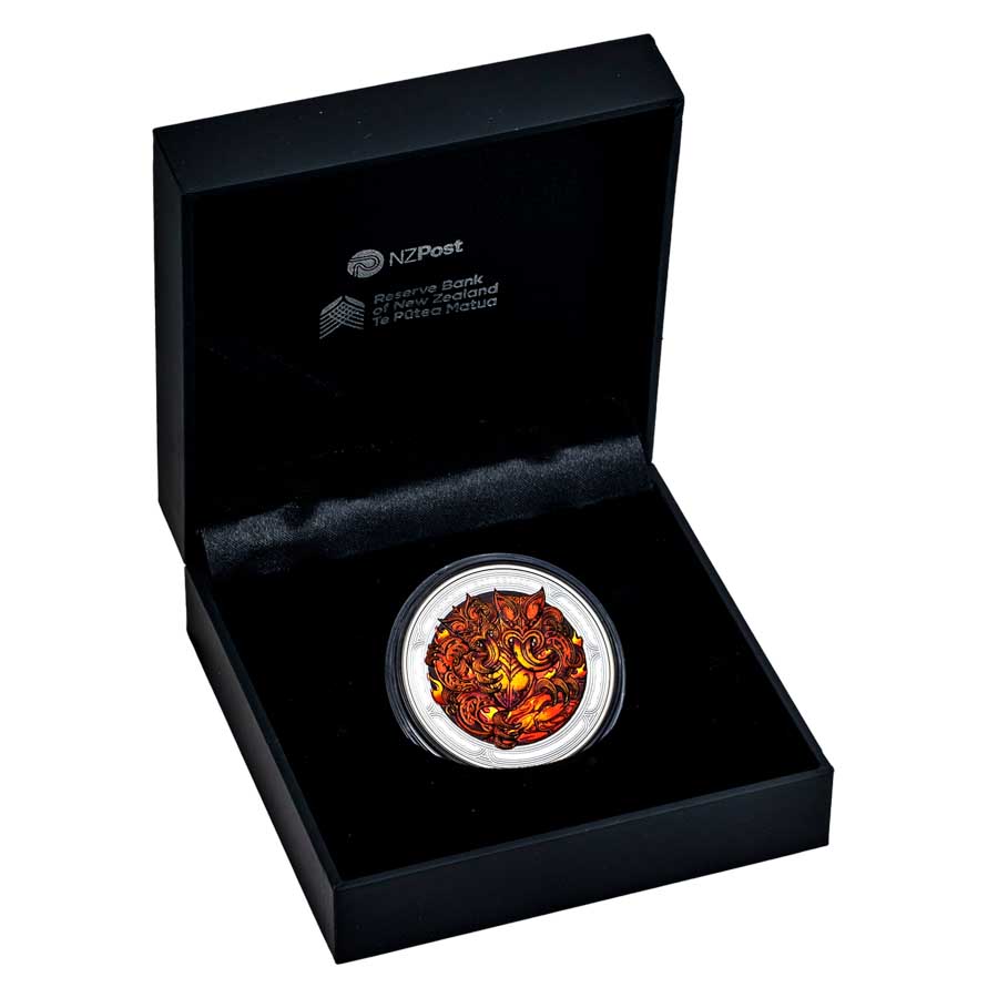 2024 New Zealand 1 oz Silver Colorized Dwelling Taniwha